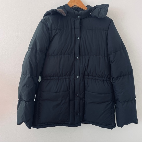 J. Crew Jackets & Blazers - J. Crew Black Puff Puffer Insulated Coat with Removable Hood